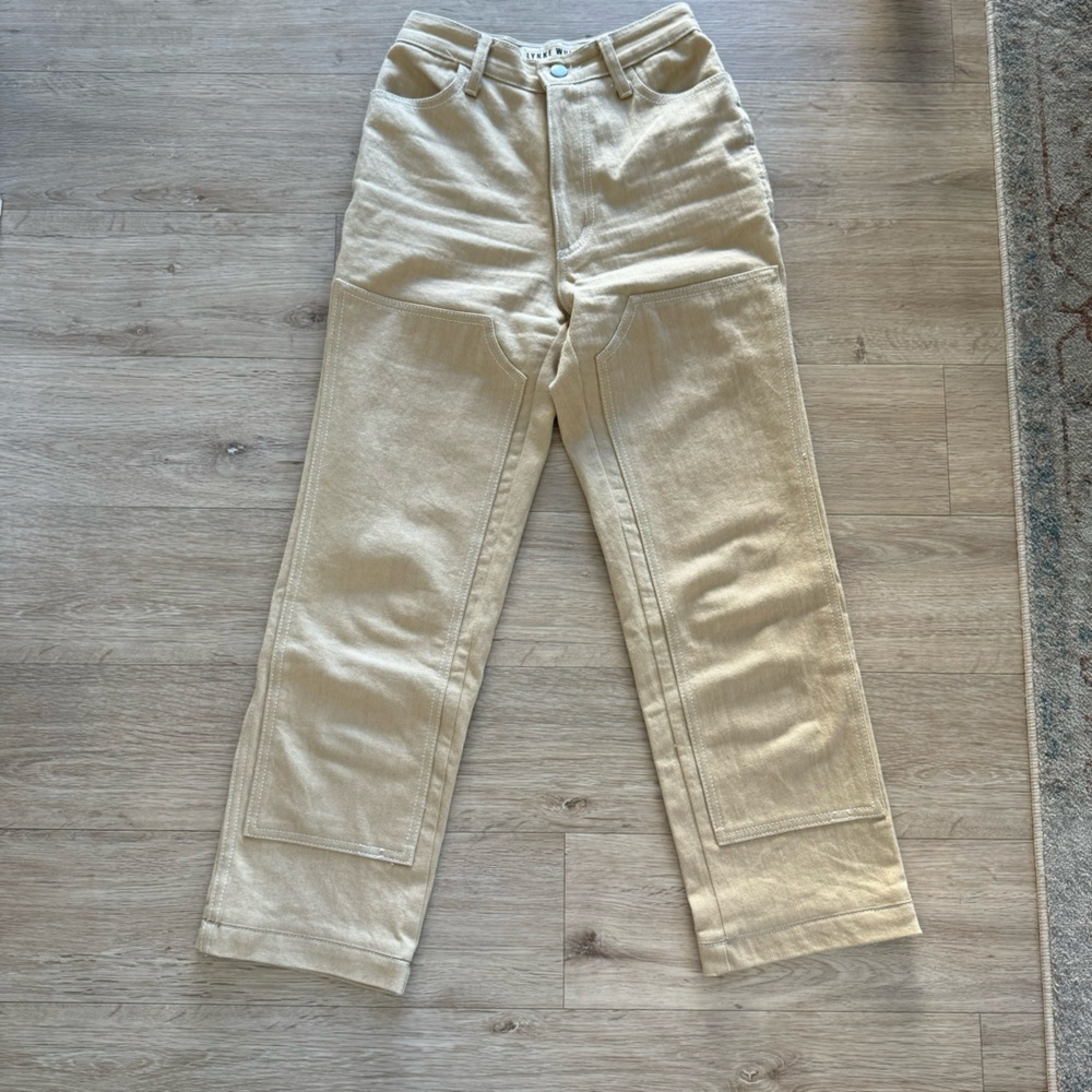 Lykke Wullf Tan Work Jeans Size 00 - hemmed for petite